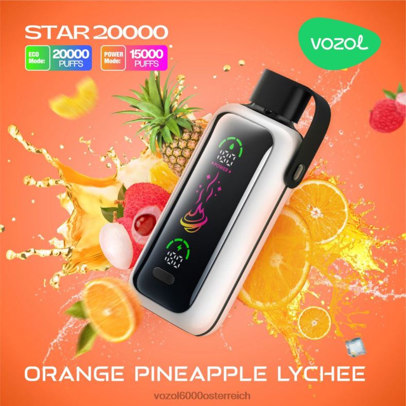 VOZOL Einweg Vape - Orangen-Ananas-Litschi VOZOL STAR 20000 22J4815