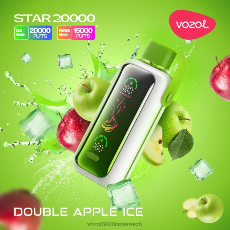 VOZOL Vape Geschmäcker - doppeltes Apfeleis VOZOL STAR 20000 22J487