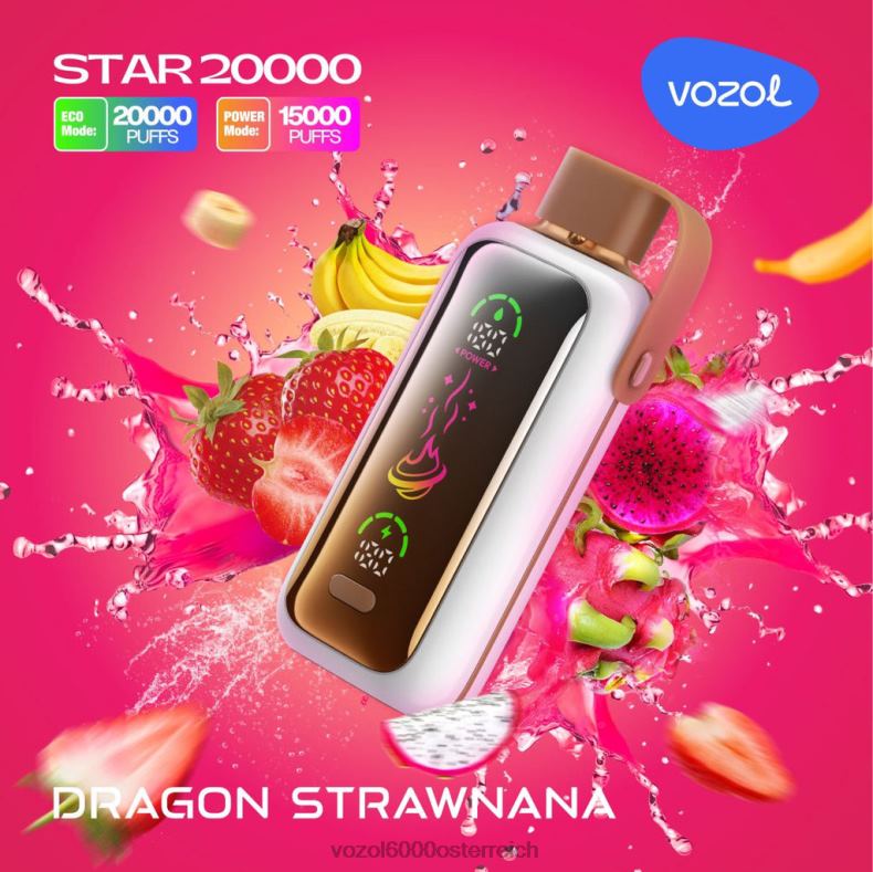 VOZOL Vape Geschmack - Drache Strawnana VOZOL STAR 20000 22J488